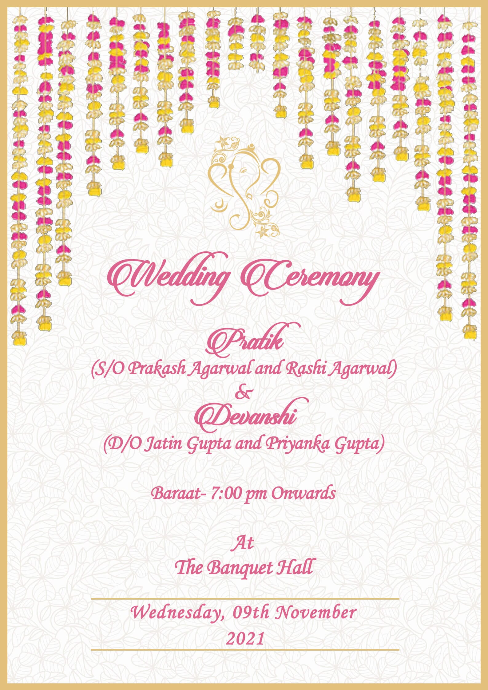 Royal Indian Wedding Invitation Cards
